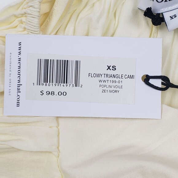 We Wore What Flowy Triangle Cami Womens XS Ivory Poplin/Voile Casual Summer Top - Picture 3 of 16